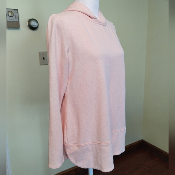 J Jill Soft Coral Dust Heather Pure Jill Harmony Rib-Trimmed Hoodie Women Size S - Picture 8 of 16
